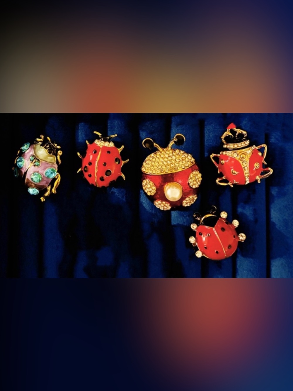 5 Pieces Cute Ladybug Brooches